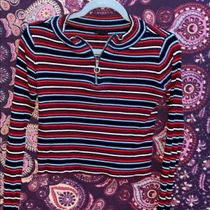 Striped stretchy top (cropped)